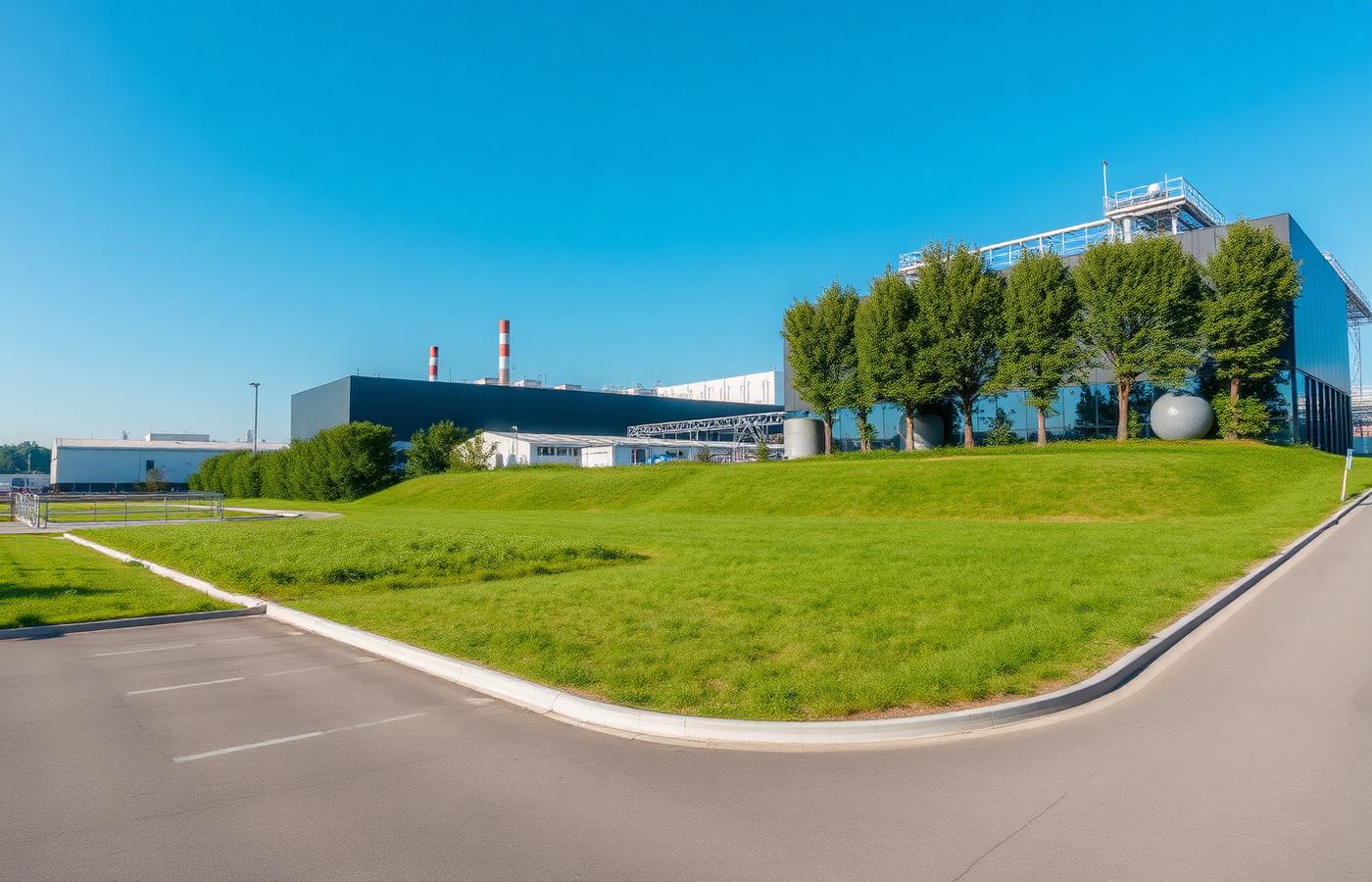 Instalações industriais próximas a áreas verdes preservadas